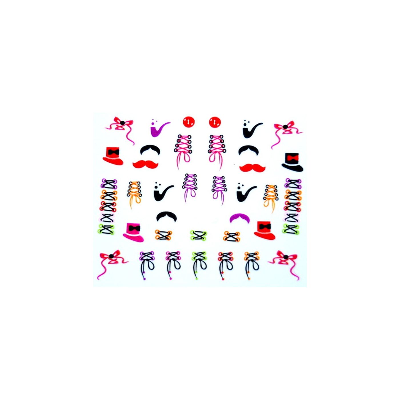 Stickers Ongle Corset Coloré et Lacets
