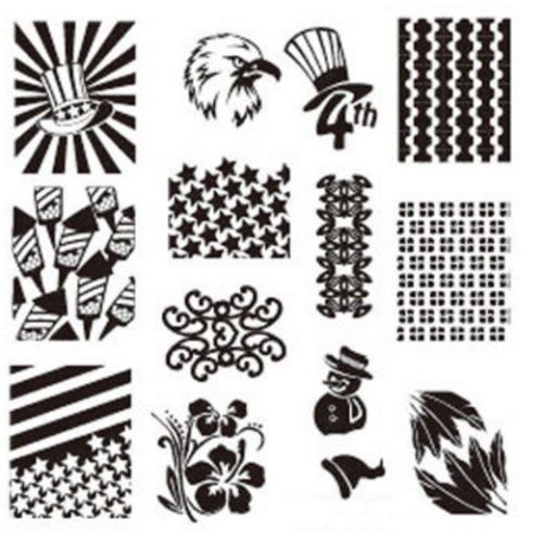 Plaque de Stamping USA, Etoiles, Aigle, plumes