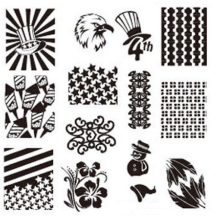 Plaque de Stamping USA, Etoiles, Aigle, plumes