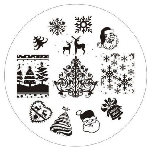 Plaque de Stamping Père Noël, Flocons de Neige, Sapin de...