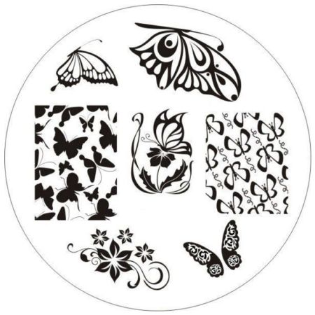 Plaque de Stamping Papillon et Fleur