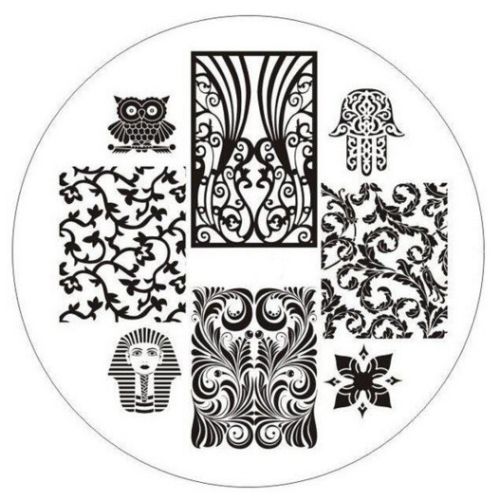 Plaque de Stamping Main de Fatma, Végétation, Arabesque,...