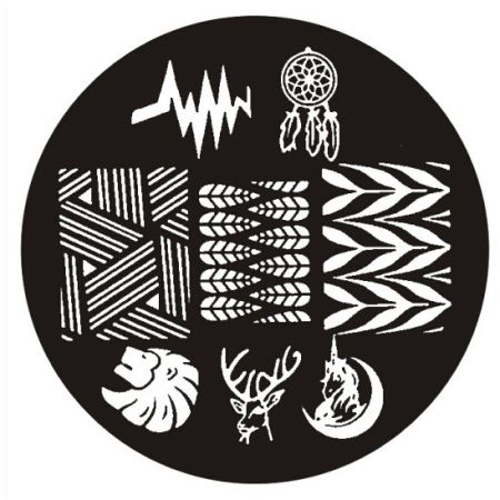 Plaque de Stamping Dreamcatcher, Animaux, Feuilles, Électrocardiogramme et Végétation