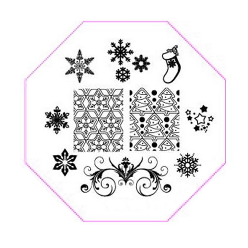 Plaque de Stamping Flocons de Neige, Motifs de Noël et...