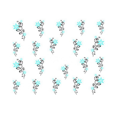 Water Decals Fleurs et Arabesques - Bleu
