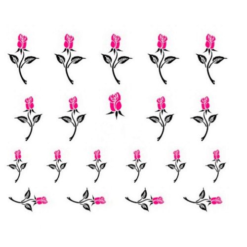 Water Decals Roses - Rose et Noir