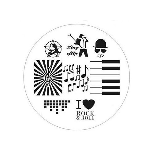 Plaque de Stamping Notes de Musique, Piano, I love Rock &...