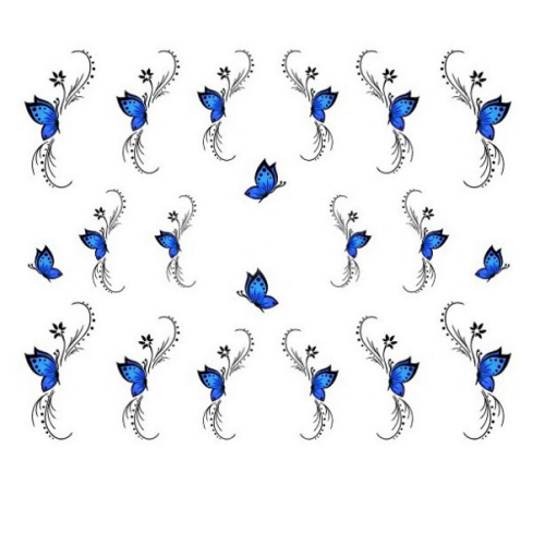 Water Decals Papillon - Noir et Bleu