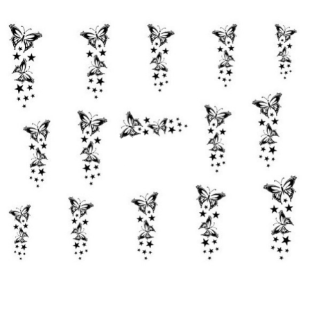 Water Decals Papillons et Etoiles - Noir
