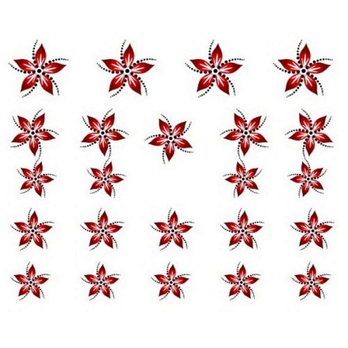 Water Decals Fleurs - Rouge et Marron