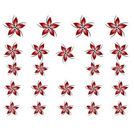 Water Decals Fleurs - Rouge et Marron