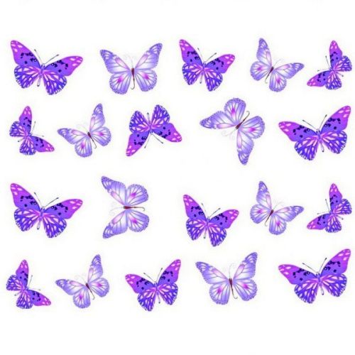 Water Decals Papillons - Violet
