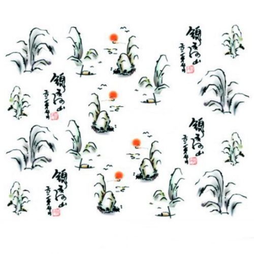 Water Decals Montagnes et Signes Chinois