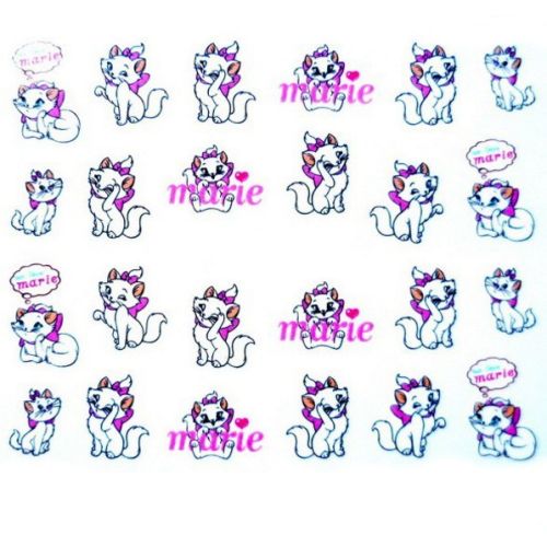 Water Decals Chats Marie - Blanc