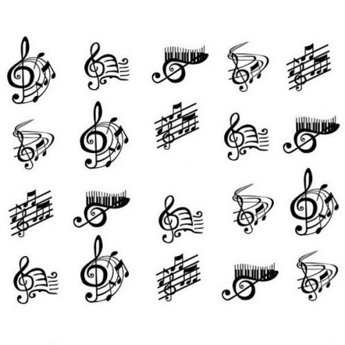 Water Decals Clés de Sol et Notes de Musique