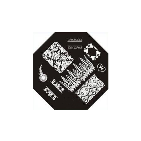 Plaque de Stamping Baroque, Arabesque et Dentelle