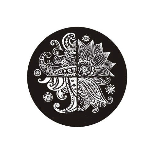 Plaque de Stamping Arabesque Géante et Fleur