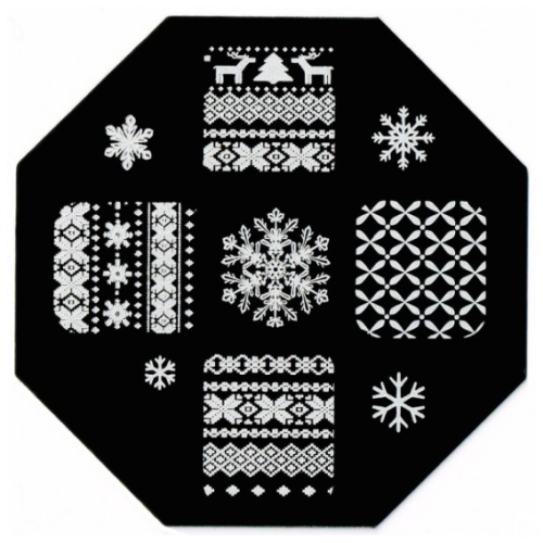 Plaque de Stamping Pull en Laine Jacquard et Flocon de Neige