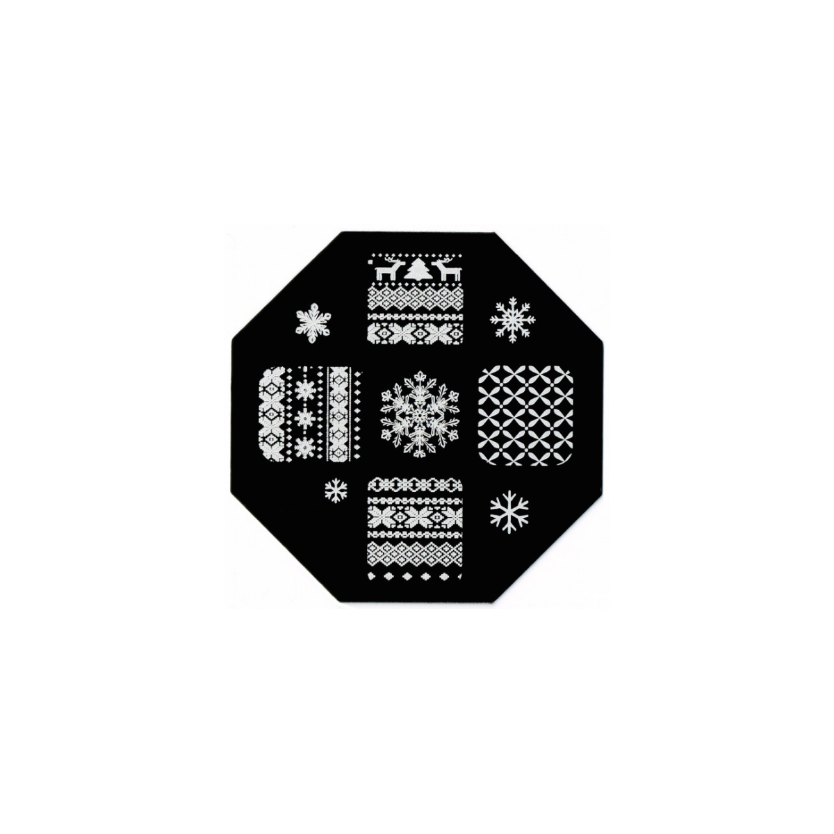 Plaque de Stamping Pull en Laine Jacquard et Flocon de Neige