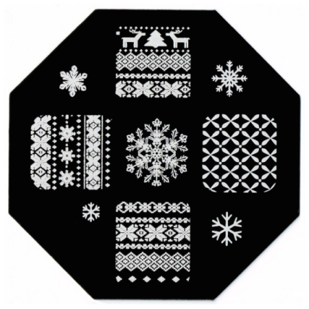 Plaque de Stamping Pull en Laine Jacquard et Flocon de Neige