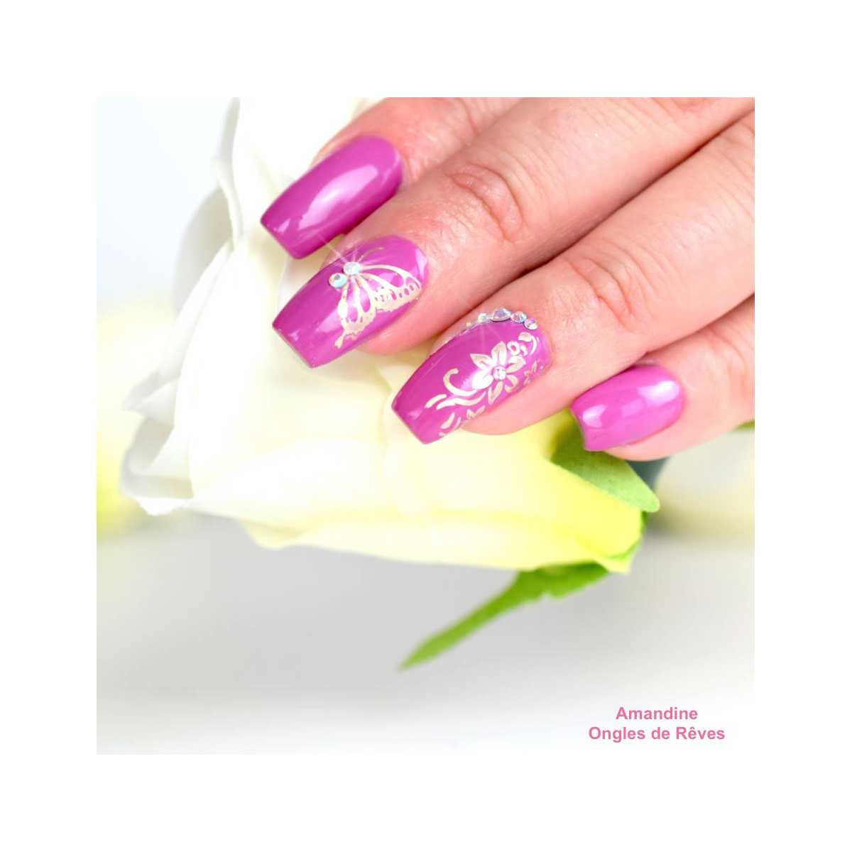 Plaque de Stamping Papillon et Fleur