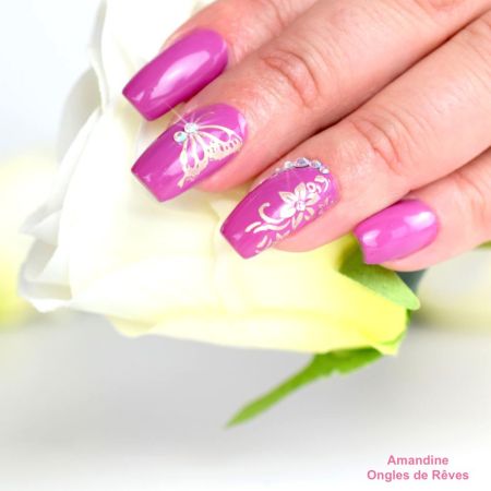 Plaque de Stamping Papillon et Fleur