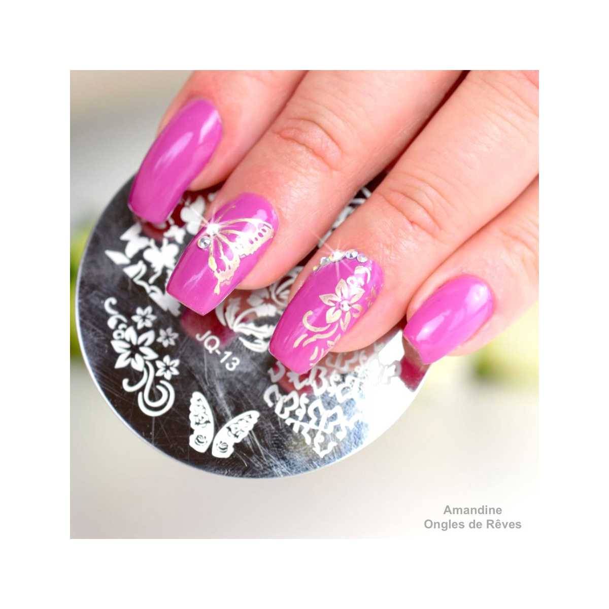 Plaque de Stamping Papillon et Fleur