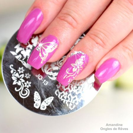 Plaque de Stamping Papillon et Fleur