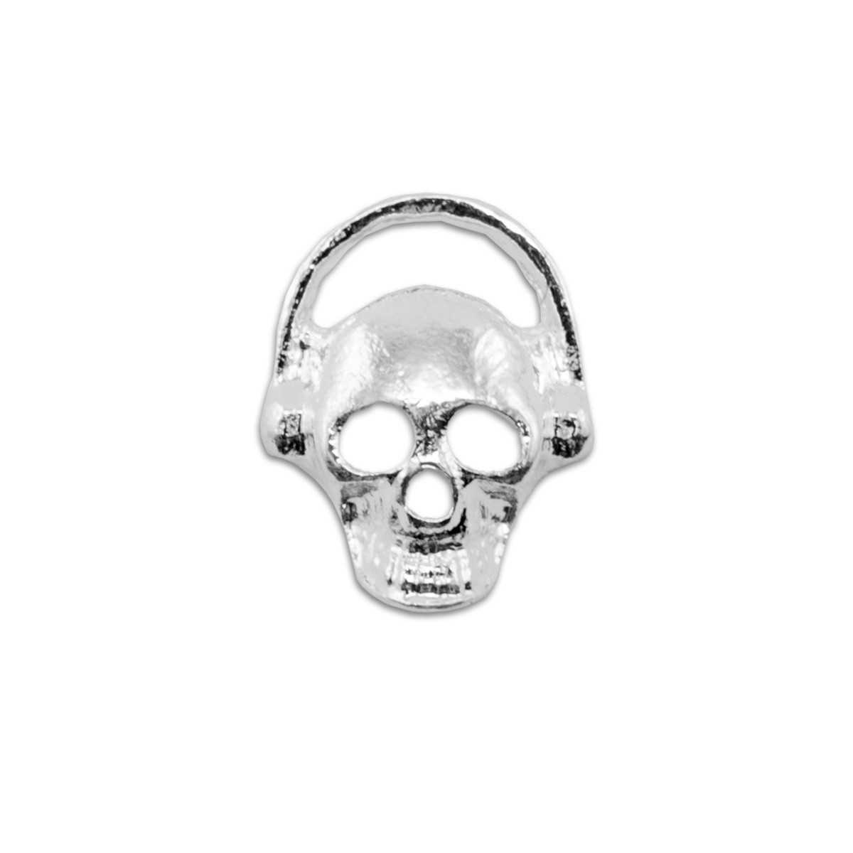 Bijoux pour Ongles - Tête de Mort avec Casque Argent