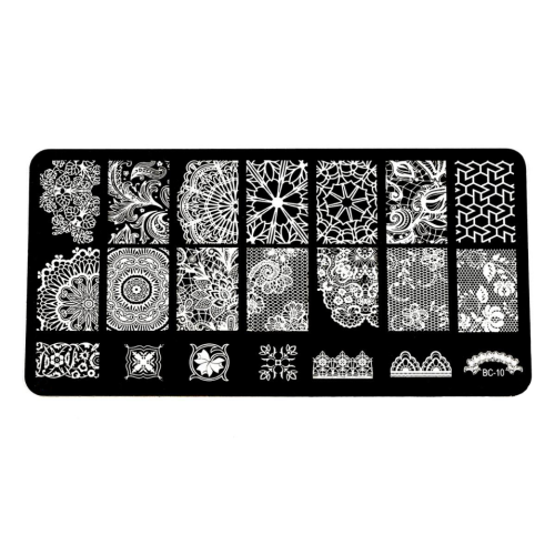 Plaque de Stamping Motifs Intégraux Dentelle et Tumbling...