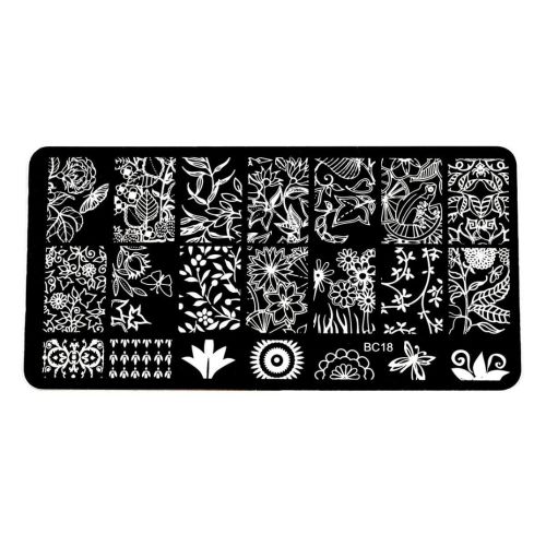 Plaque de Stamping Fleur, Grenouille et Fraise BC18