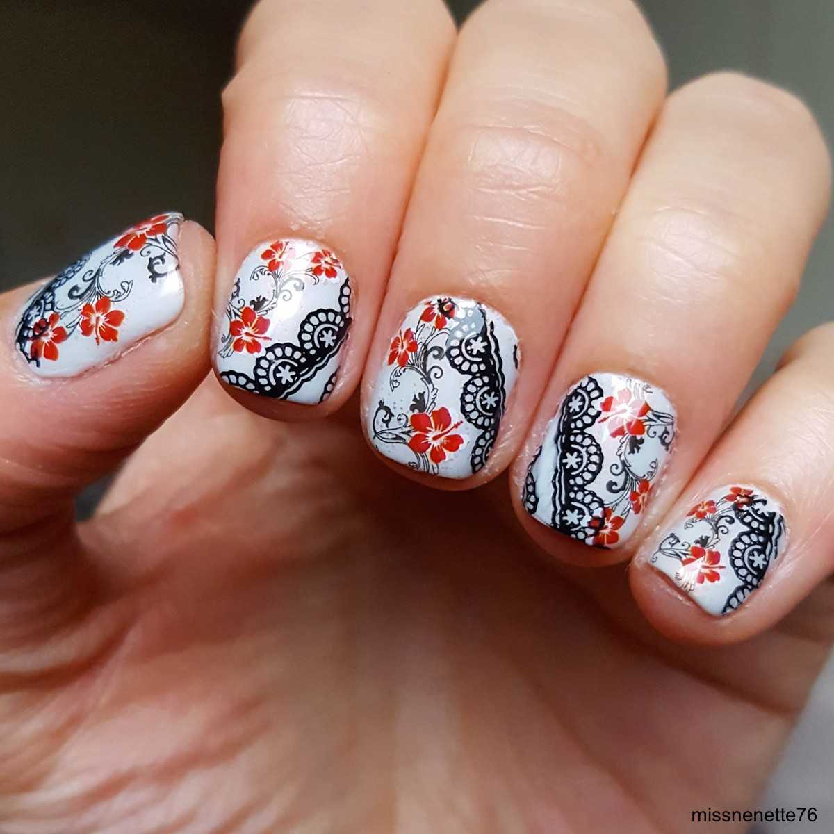 Water Decals Fleurs D'hibiscus - Noir et Rouge