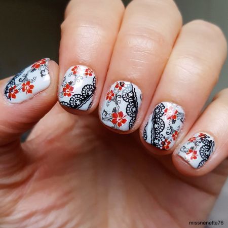Water Decals Fleurs D'hibiscus - Noir et Rouge