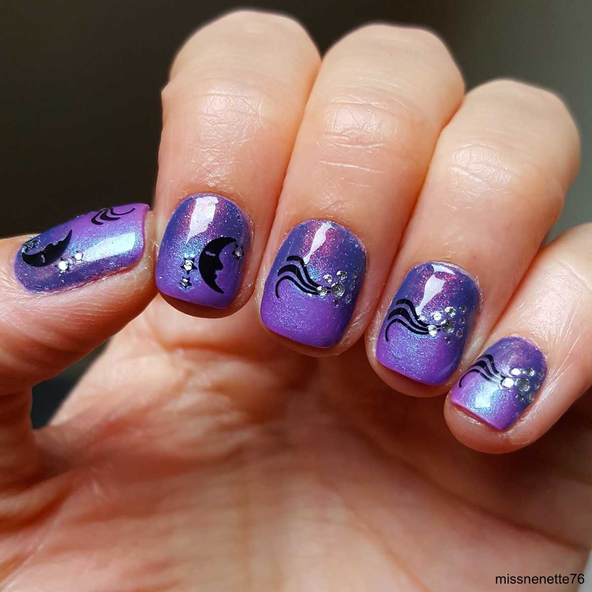 Stickers Etoile Filante et Lune avec Strass