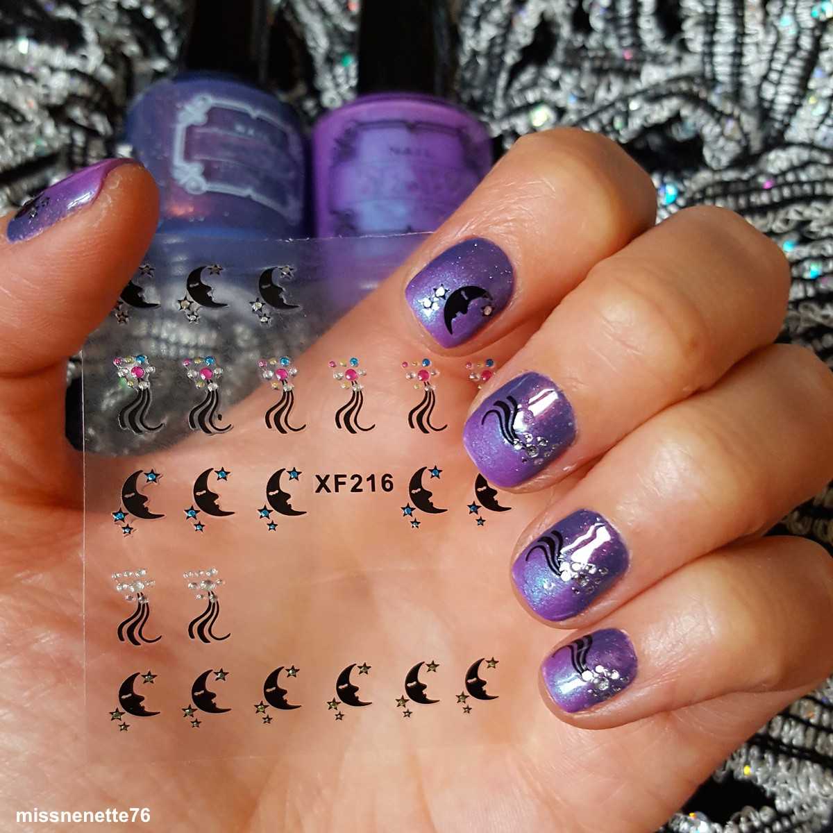 Stickers Etoile Filante et Lune avec Strass