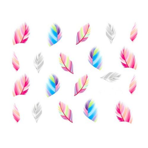 Water Decals Plumes - Rose, Bleu et Gris