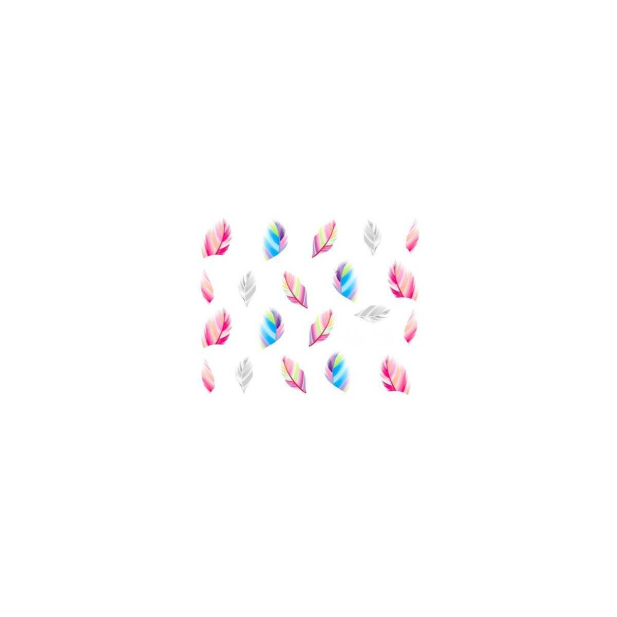 Water Decals Plumes - Rose, Bleu et Gris