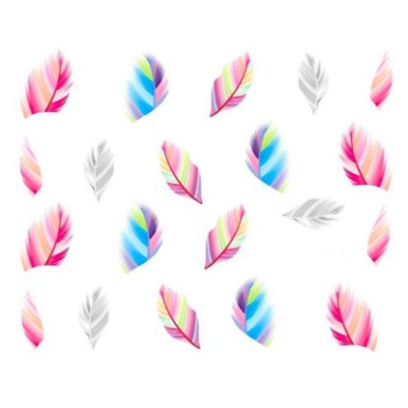 Water Decals Plumes - Rose, Bleu et Gris