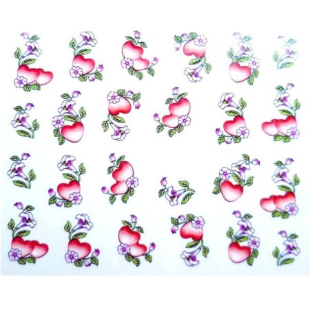 Water Decals Coeurs et Fleurs