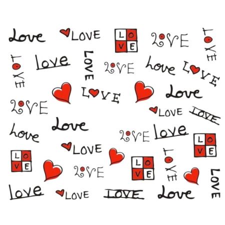 Water Decals Love et Cœur - Rouge et Noir