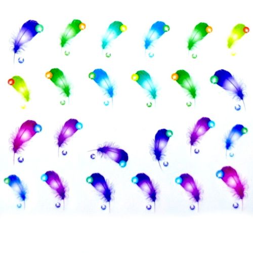 Water Decals Plumes Colorées