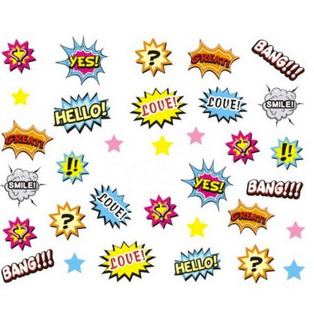 Water Decals Cartoon Yes Love Bang Hello