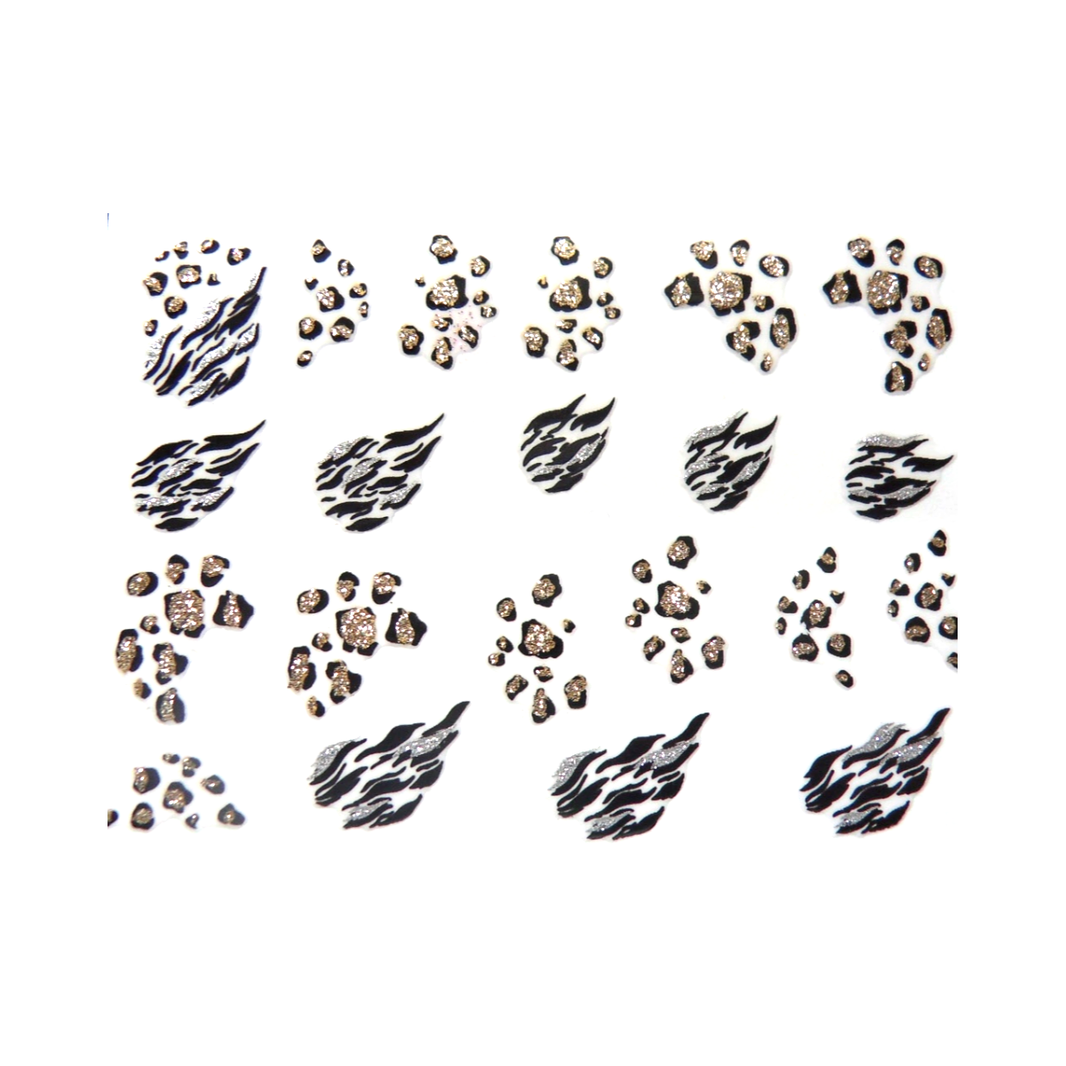 Stickers à Paillettes Léopard et Zèbre - Noir, Doré et Agenté https://www.kit-manucure.com/1787-thickbox_default/sticker-pour-ongles-léopard-et-zèbre-à-paillettes.jpg