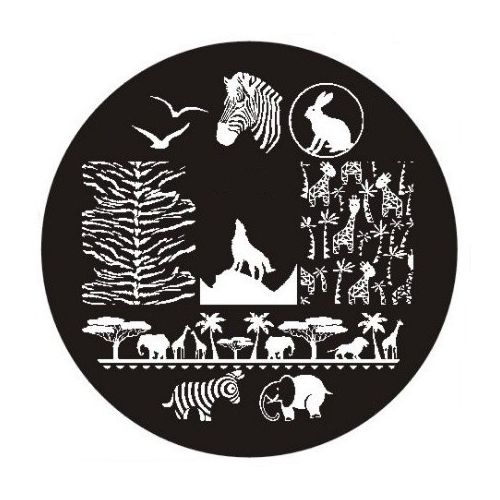 Plaque de Stamping Zèbre, Éléphant, Loup, Lapin et Girafes