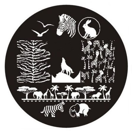 Plaque de Stamping Zèbre, Éléphant, Loup, Lapin et Girafes