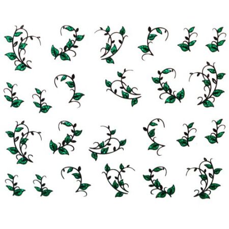 Stickers à Paillettes Feuilles et Végétation - Vert et Noir