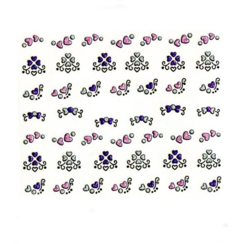 Stickers à Paillettes Fleurs et Cœurs - Rose, Argent et...