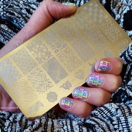 Plaque de Stamping Motifs Intégraux Formes Géométriques et Arabesques BC08