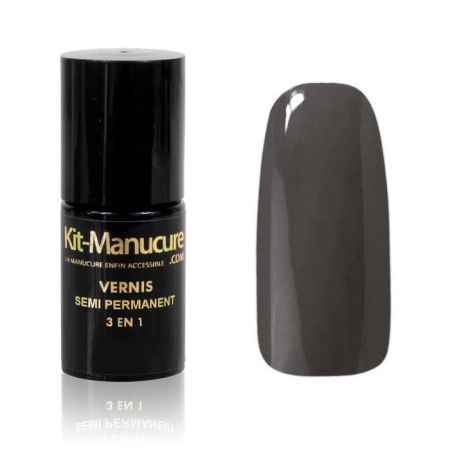 Vernis Semi-Permanent 3 en 1 Gris Anthracite