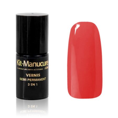 Vernis Semi-Permanent 3 en 1 Rouge Pâle